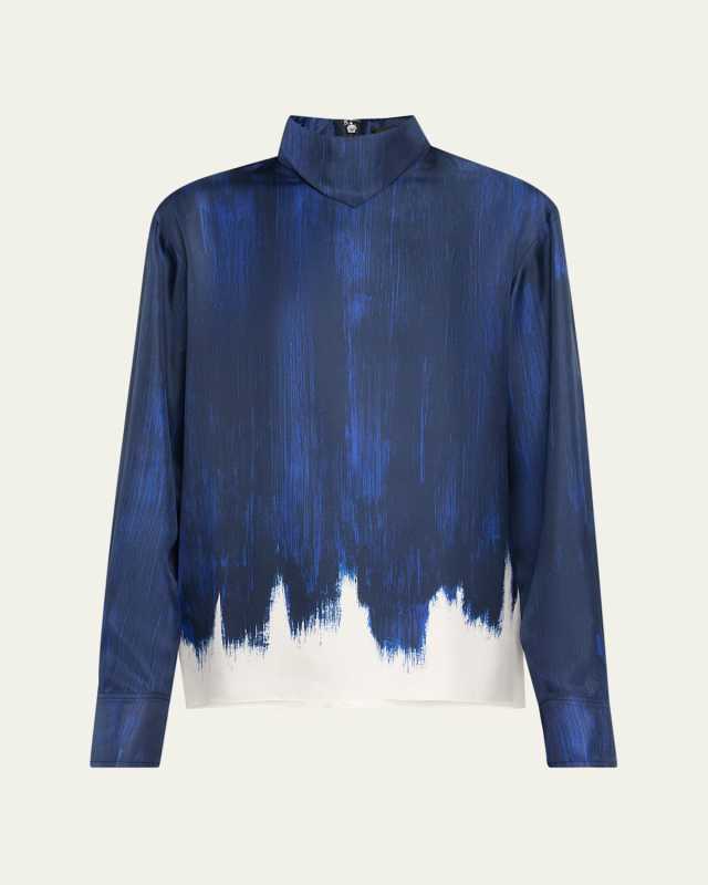 Mara Double Printed Silk Twill Top
